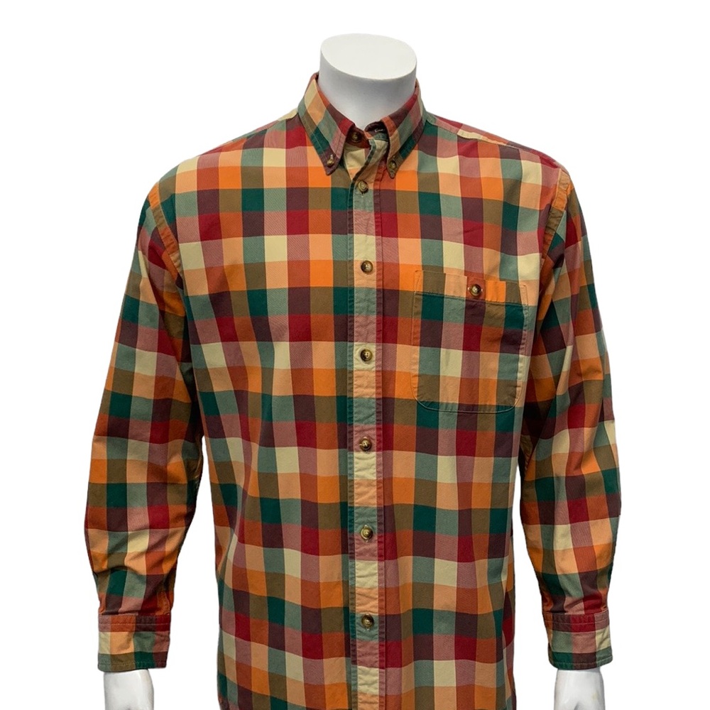 Orvis Multi Color Oxford Button Down Cotton Long Sleeve Shirt Size Medium VGC